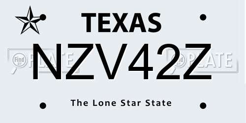 NZV42Z Texas License Plate