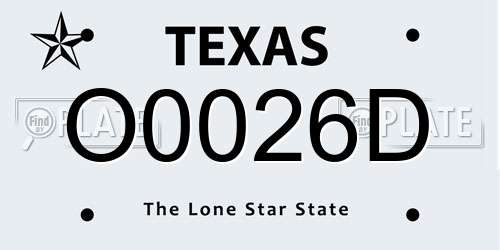 O0026D Texas License Plate