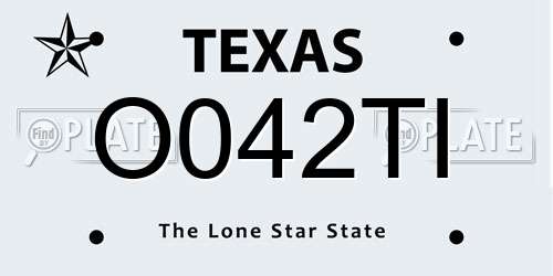 O042TI Texas License Plate