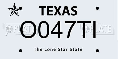 O047TI Texas License Plate