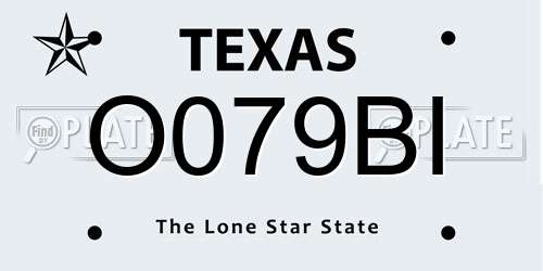 O079BI Texas License Plate