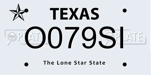 O079SI Texas License Plate