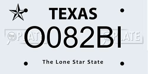 O082BI Texas License Plate