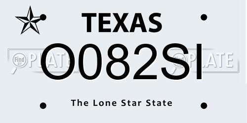 O082SI Texas License Plate