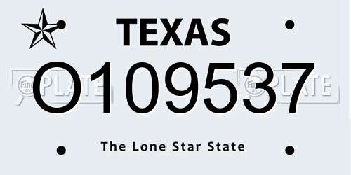 O109537 Texas License Plate