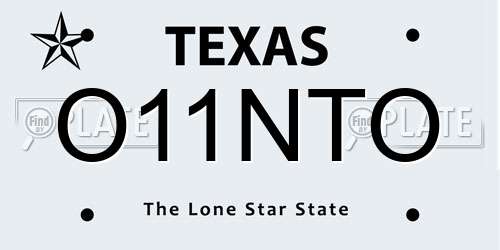 O11NTO Texas License Plate