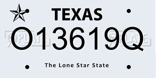O13619Q Texas License Plate