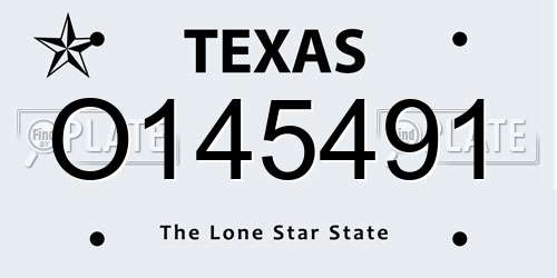 O145491 Texas License Plate