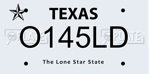 O145LD Texas License Plate