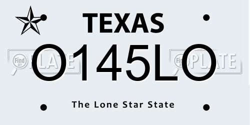 O145LO Texas License Plate