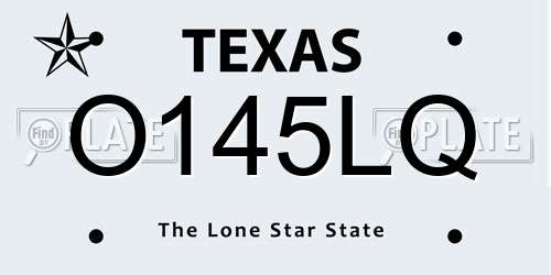 O145LQ Texas License Plate