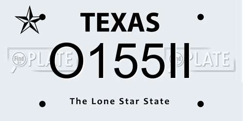 O155II Texas License Plate