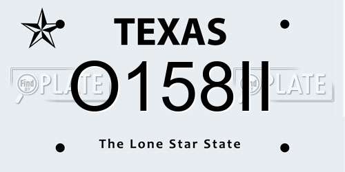 O158II Texas License Plate