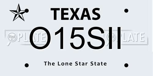 O15SII Texas License Plate