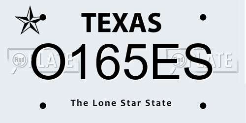 O165ES Texas License Plate