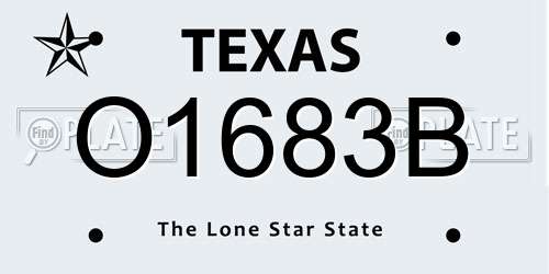 O1683B Texas License Plate