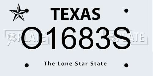 O1683S Texas License Plate
