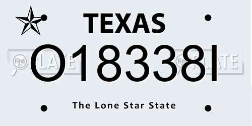 O18338I Texas License Plate