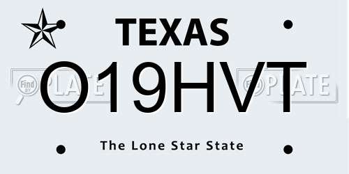 O19HVT Texas License Plate