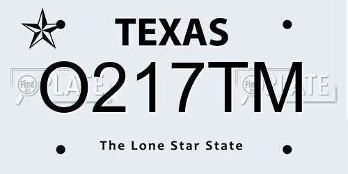 O217TM Texas License Plate