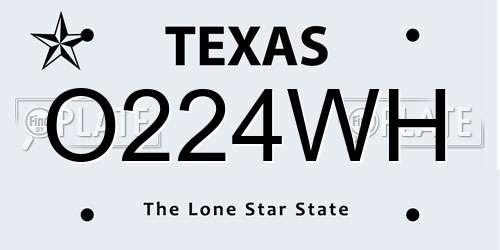 O224WH Texas License Plate