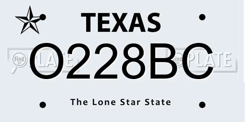O228BC Texas License Plate