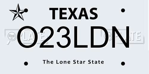 O23LDN Texas License Plate