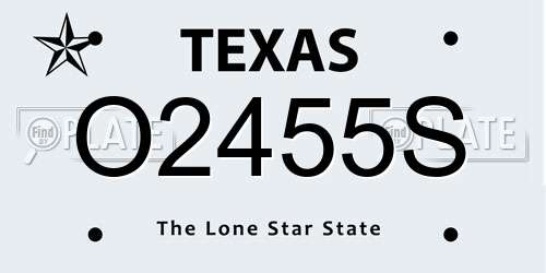 O2455S Texas License Plate