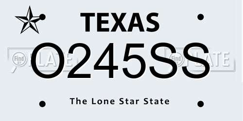 O245SS Texas License Plate