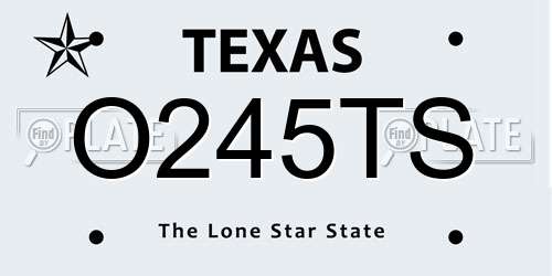 O245TS Texas License Plate