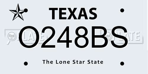 O248BS Texas License Plate