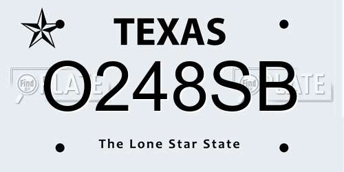 O248SB Texas License Plate