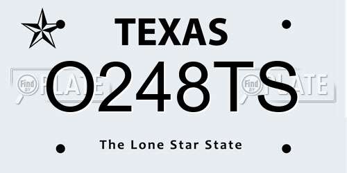 O248TS Texas License Plate
