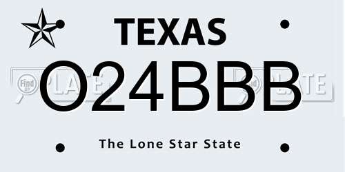 O24BBB Texas License Plate