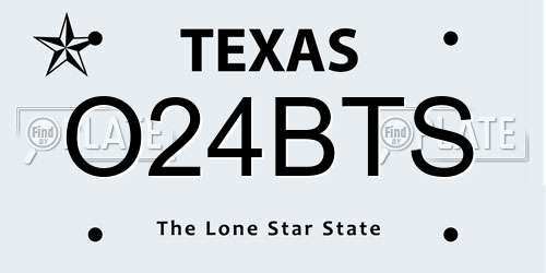 O24BTS Texas License Plate