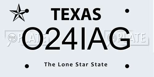 O24IAG Texas License Plate
