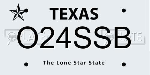 O24SSB Texas License Plate