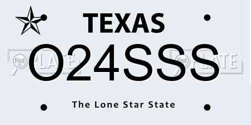 O24SSS Texas License Plate