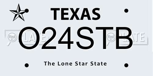 O24STB Texas License Plate