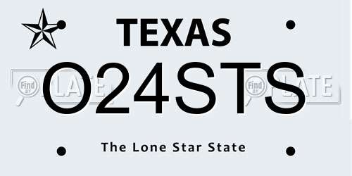 O24STS Texas License Plate