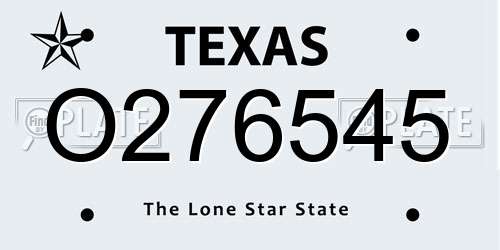O276545 Texas License Plate