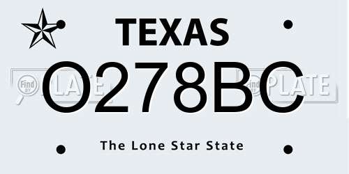 O278BC Texas License Plate