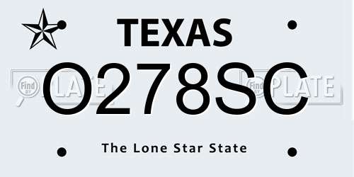 O278SC Texas License Plate