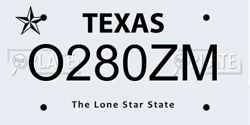 O280ZM Texas License Plate