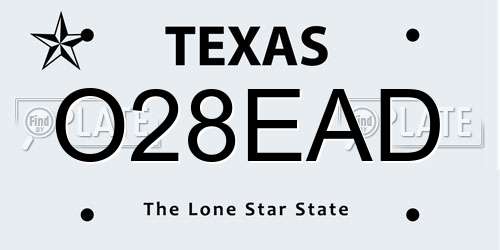 O28EAD Texas License Plate