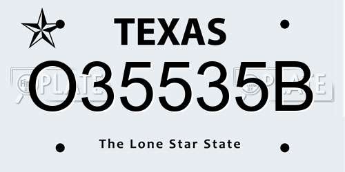 O35535B Texas License Plate