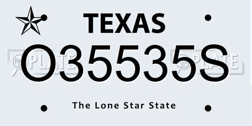 O35535S Texas License Plate