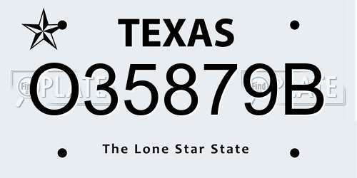 O35879B Texas License Plate