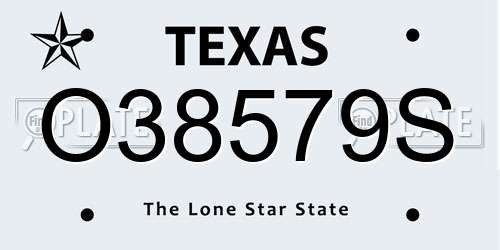 O38579S Texas License Plate