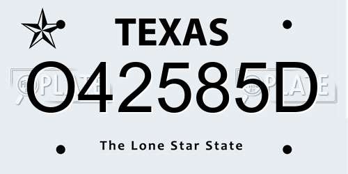O42585D Texas License Plate